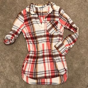 Plaid flannel tunic